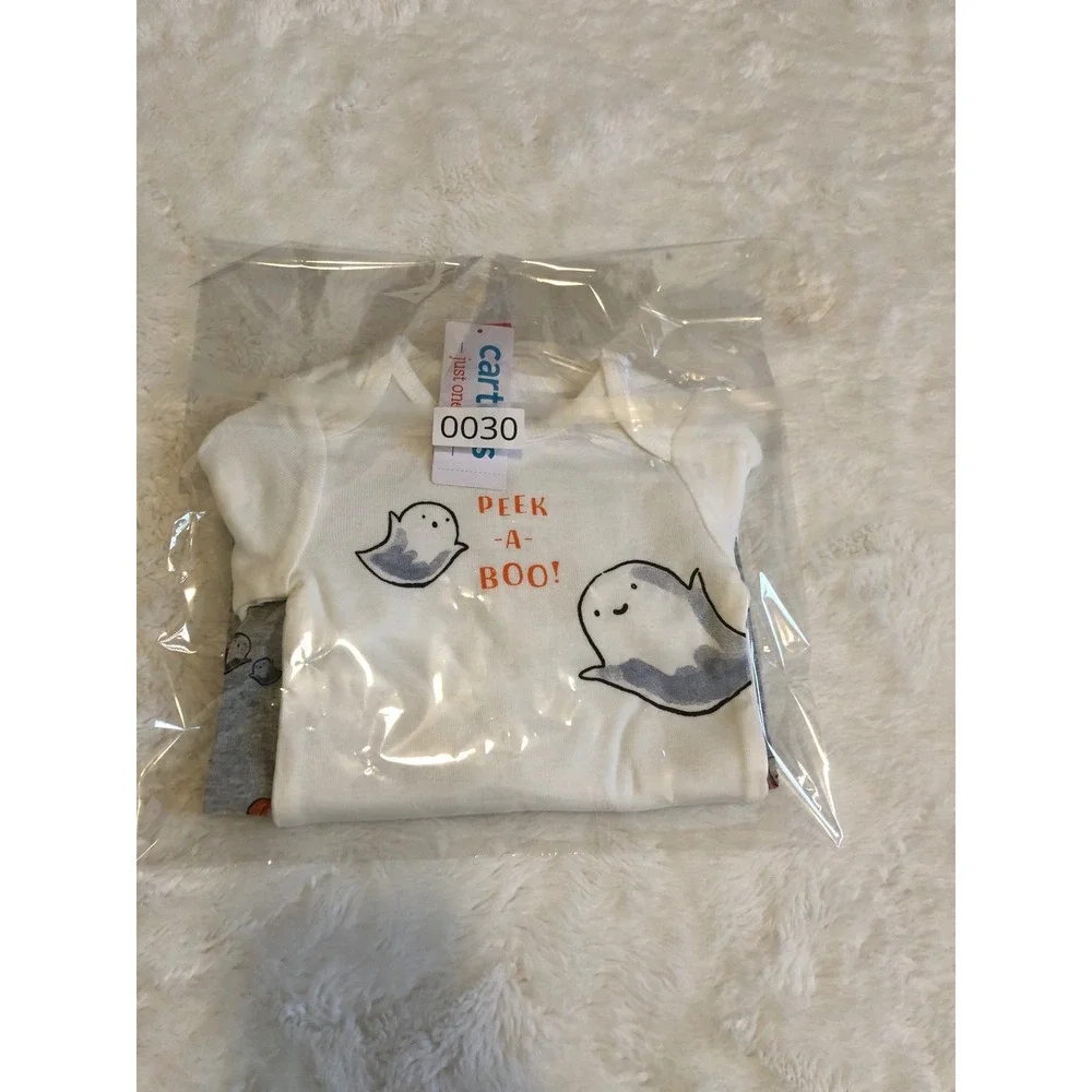 Carter's Baby Boys Girls 6 Months Halloween Ghost Long Sleeve Bodysuit Pants Set